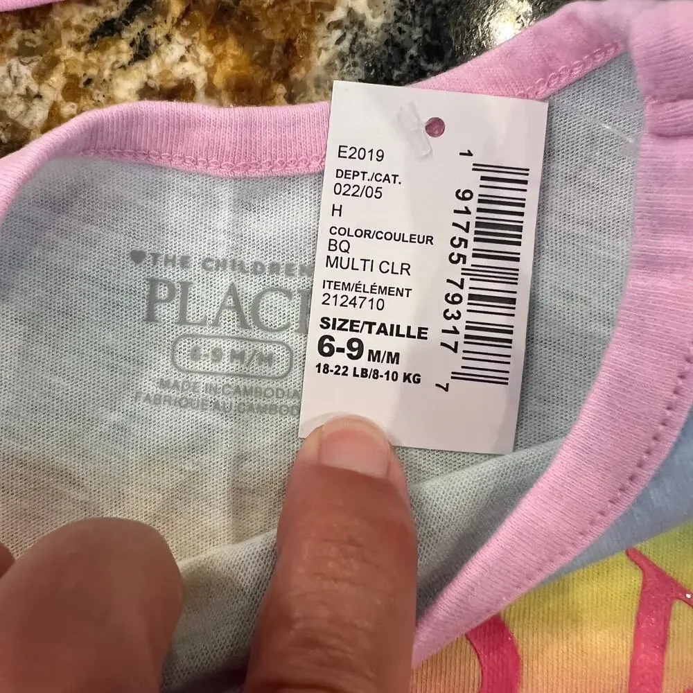 NWT Children's Place Pastel Rainbow W/